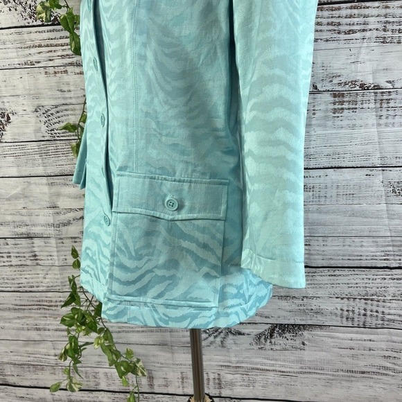 Linea by Louis Dell'Olio Blazer Jacket size Small Blue Jacquard Wedding Church - Picture 12 of 15